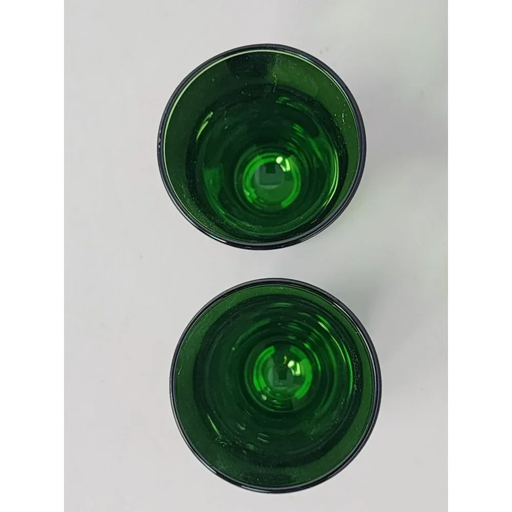 Vintage Emerald Green Glass Beer Mug & Jagermeister 2 Shot Glasses‎ Set